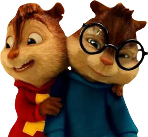 Animated_ Chipmunk_ Friends_ Embrace PNG image