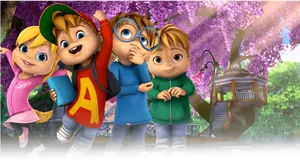 Animated Chipmunks Adventure PNG image