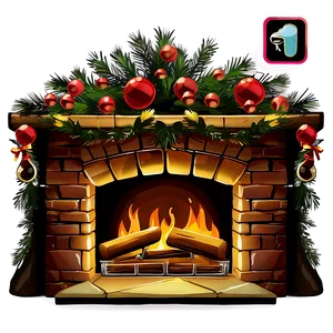 Animated Christmas Fireplace Png 06262024 PNG image