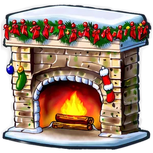 Animated Christmas Fireplace PNG Unm