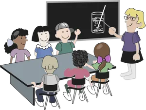 Animated Classroom Interaction PNG image