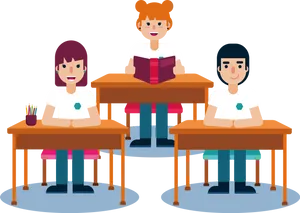 Animated Classroom Reading Session