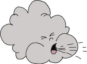 Animated Cloud Blowing Wind PNG image