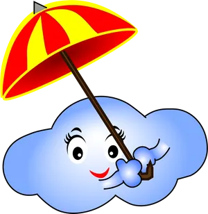 Animated Cloud With Umbrella