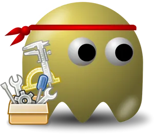 Animated Construction Helmet Character PNG image