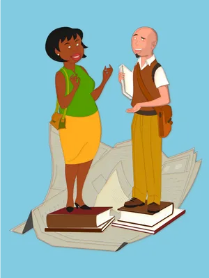 Animated Conversation Over Books