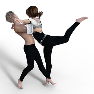 Animated Couple Dancing Pose PNG image