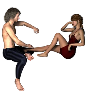 Animated Couple Intimate Conversation PNG image