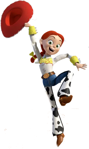 Animated Cowgirl Character Hat Toss