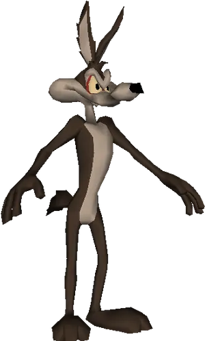 Animated Coyote Character3 D Model PNG image