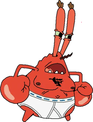 Animated Crab Character Boxing Stance PNG image