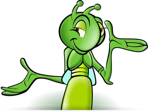 Animated Cricket Character PNG image