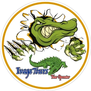 Animated Crocodile Tour Operator Logo PNG