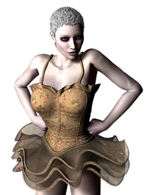 Animated Dancerin Corset Dress PNG