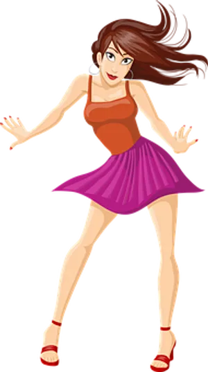Animated Dancing Girl Illustration