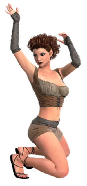 Animated Dancing Woman Pose