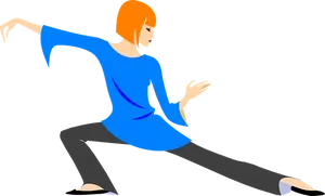 Animated Dancing Womanin Blue Dress