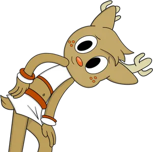 Animated Deer Character Waving PNG image