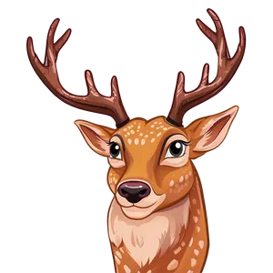 Animated Deer Head Cartoon Png 06212024 PNG image