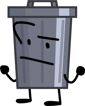 Animated Displeased Trash Can PNG