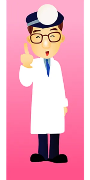 Animated Doctor Giving Peace Sign PNG image