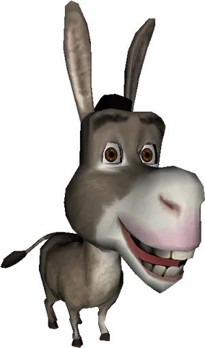 Animated Donkey Character Smiling PNG image