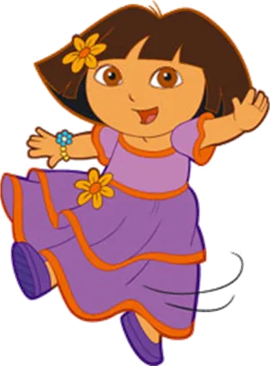 Animated Dora Character Pose PNG image