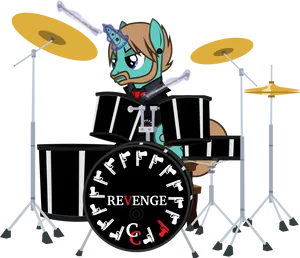 Animated Drummer Pony Revenge Theme PNG image