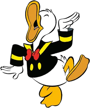 Animated Duck Dancing Illustration PNG image