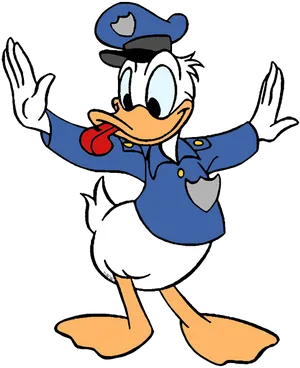 Animated Duck Policeman Character PNG image