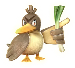 Animated Duckwith Leek PNG image