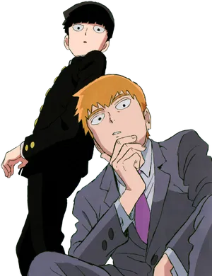 Animated Duo Thinkingand Observing PNG