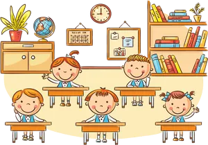 Animated Elementary Classroom Scene