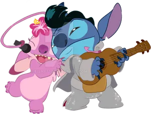 Animated Elvis Duo Performance PNG image