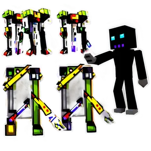 Animated Enderman Action Pose PNG 05242024