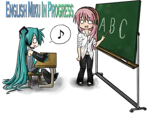 Animated English Classroom Scene PNG image