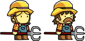 Animated Farmer Emotions PNG image