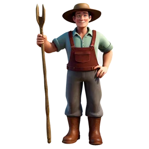 Animated Farmer Figure PNG Ryt38