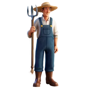 Animated Farmer Figure PNG Vsd