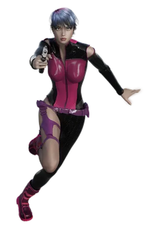 Animated Female Agentwith Gun