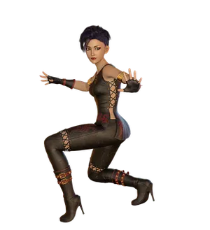 Animated Female Character Action Pose