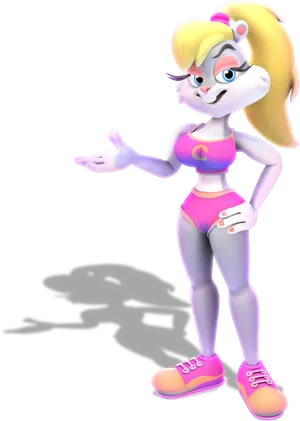 Animated Female Character Pose PNG image