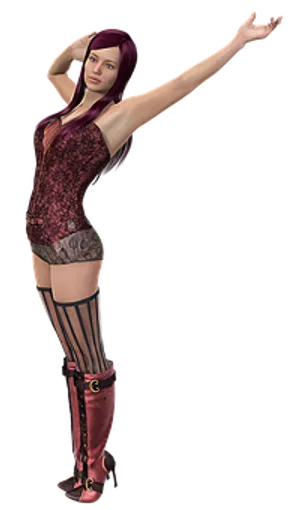 Animated Female Character Posing