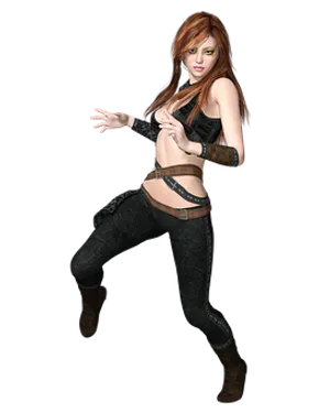 Animated Female Dancer Black Background