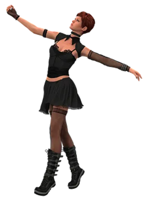 Animated Female Dancer Pose
