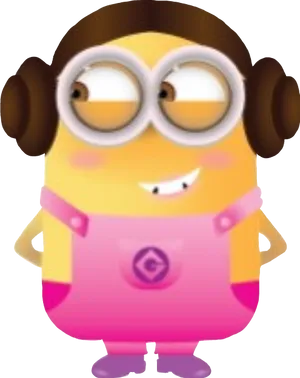 Animated Female Minion Character PNG image