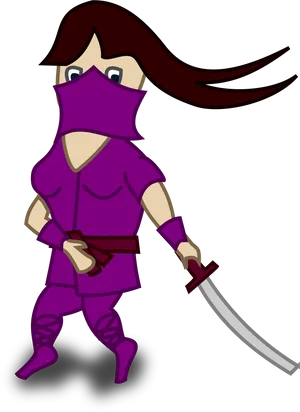 Animated Female Ninjawith Sword.png PNG image