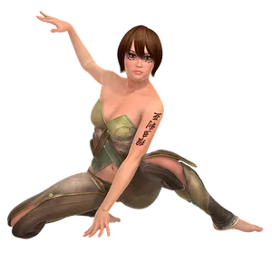 Animated Female Warrior Pose