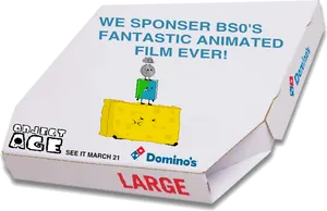 Animated Film Sponsorship Dominos Pizza Box PNG image