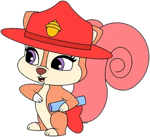 Animated Firefighter Squirrel Character PNG image